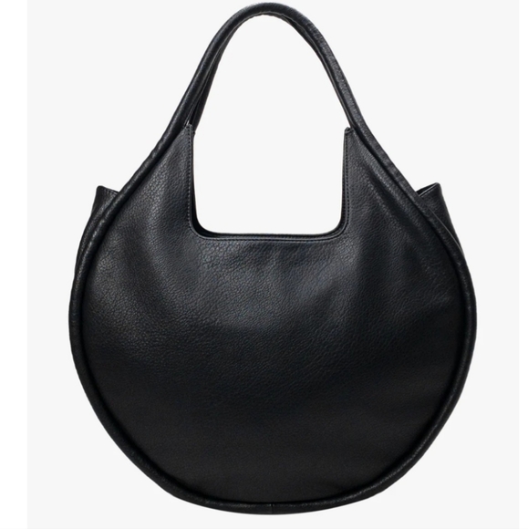 SOLD OUT! CIRCLE TOTE BAG IN BLACK or CREAM - Picture 2 of 6